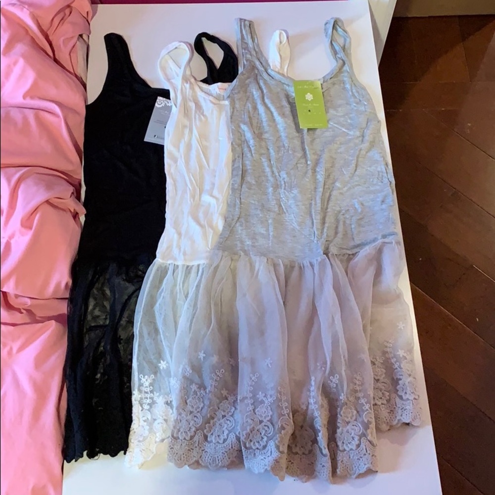 Multiple lace bottom slips